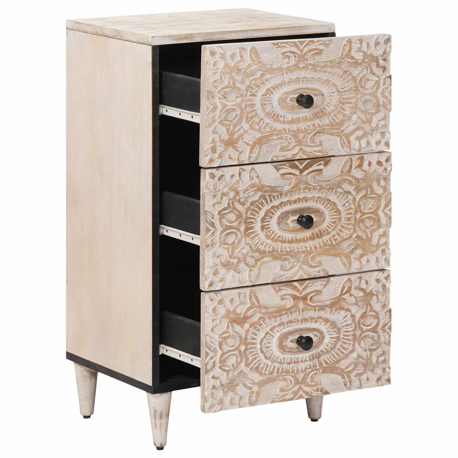 Buffet Blanc 40 x 33,5 x 75 cm Bois de mangue massif - XIOS