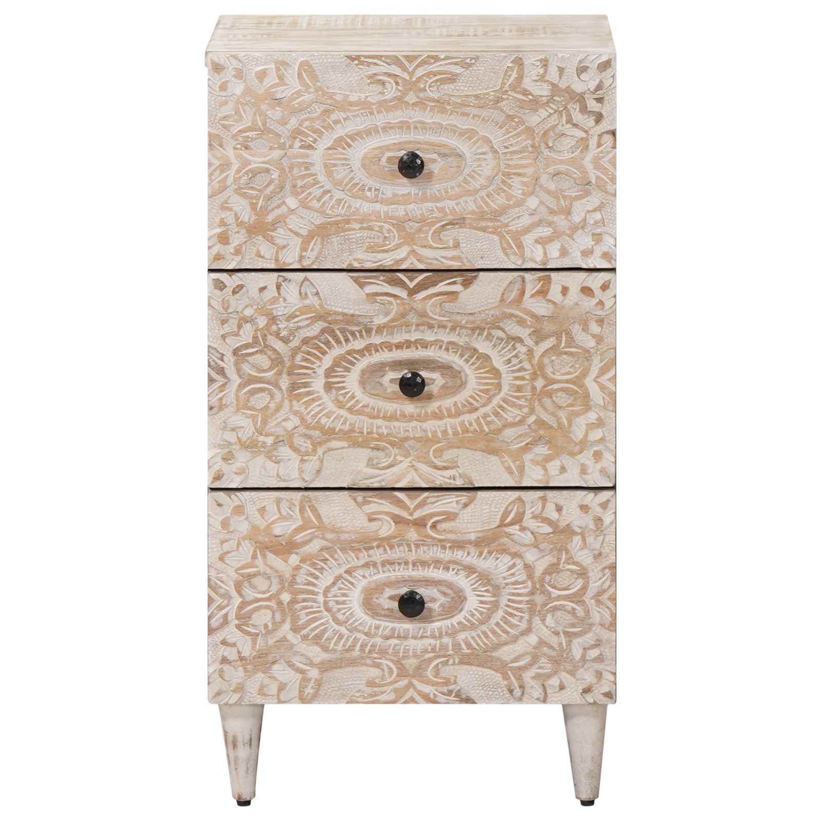 Buffet Blanc 40 x 33,5 x 75 cm Bois de mangue massif - XIOS
