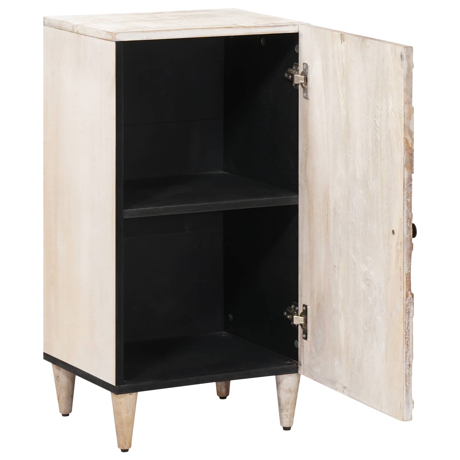 Buffet avec porte Blanc 40 x 33,5 x 75 cm Bois de mangue massif - XIOS