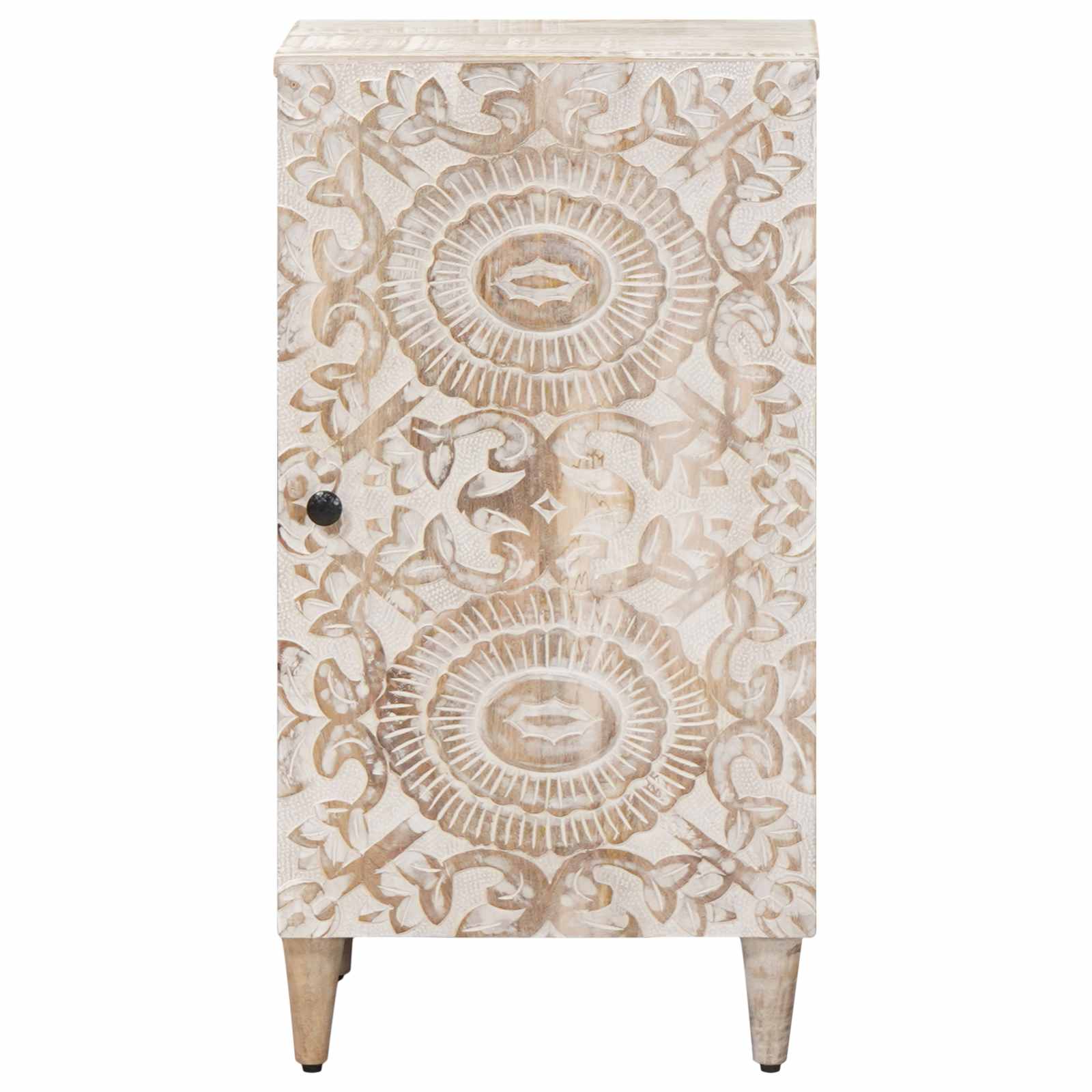 Buffet avec porte Blanc 40 x 33,5 x 75 cm Bois de mangue massif - XIOS