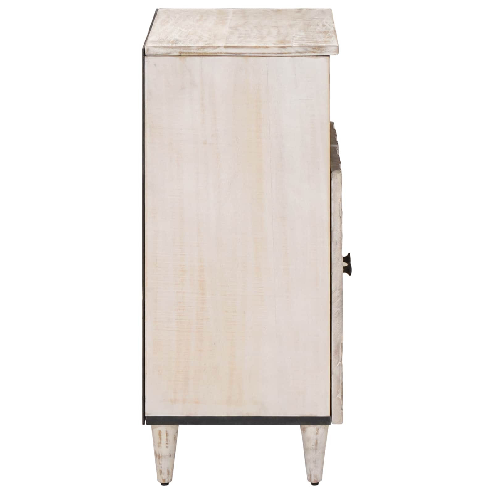 Buffet avec porte Blanc 60 x 33,5 x 75 cm Bois de mangue massif - XIOS