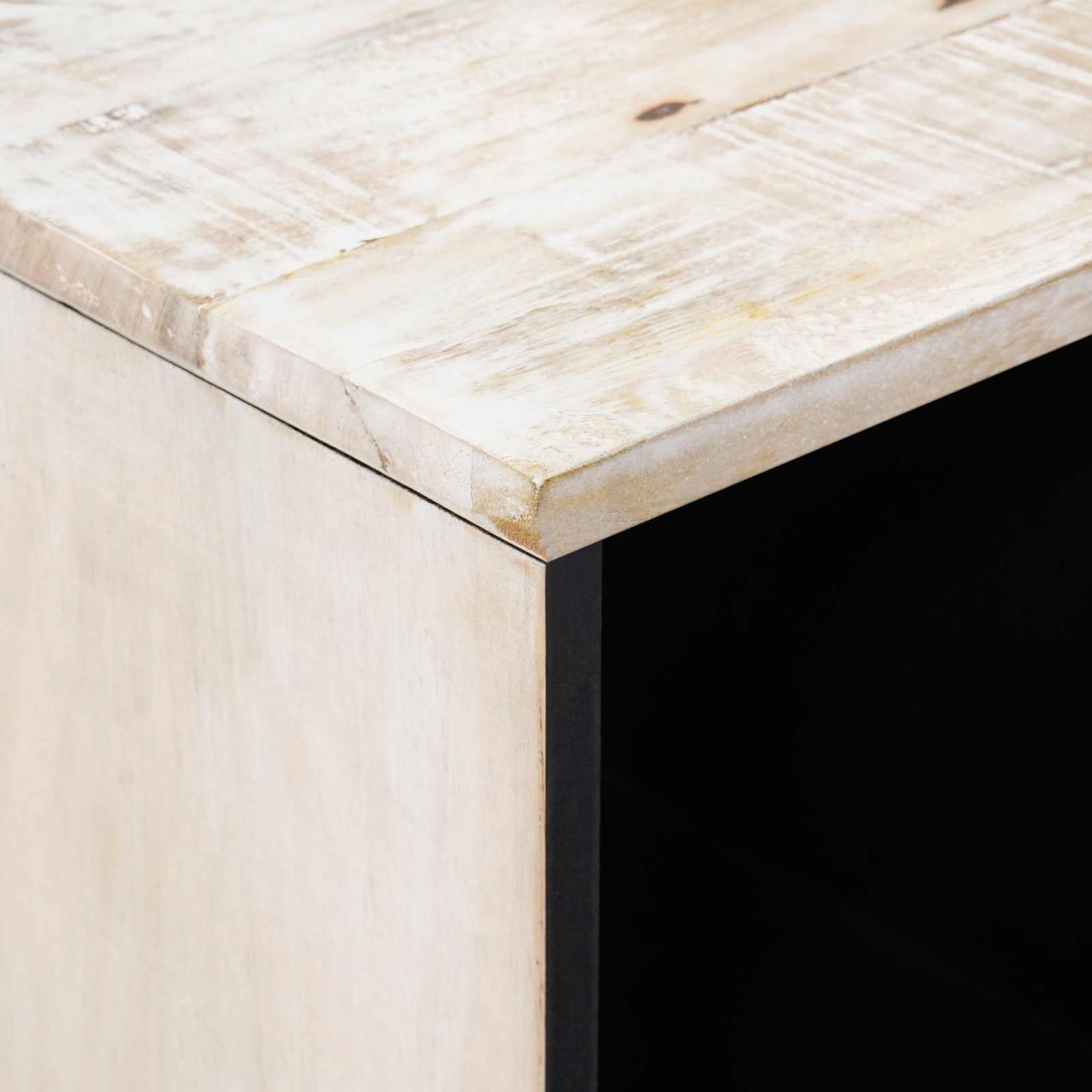 Buffet avec porte Blanc 80 x 33,5 x 75 cm Bois de mangue massif - XIOS