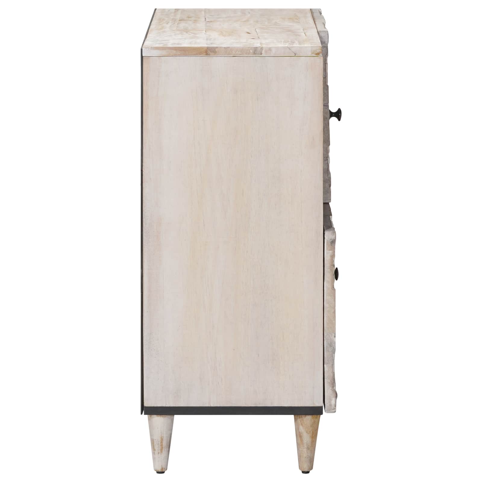 Buffet avec porte Blanc 80 x 33,5 x 75 cm Bois de mangue massif - XIOS