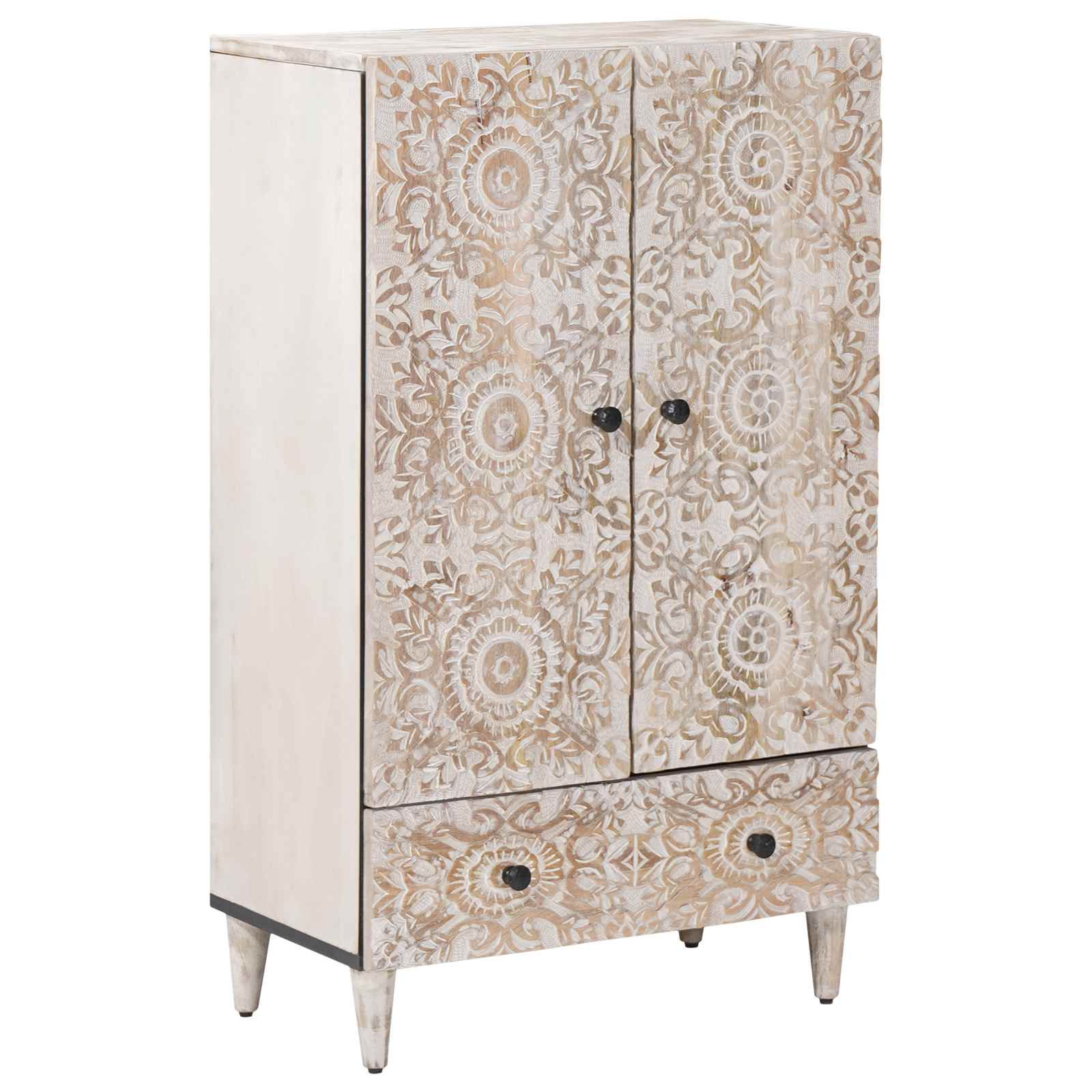 Buffet Haut Blanc 60 x 33,5 x 100 cm Bois de mangue massif - XIOS