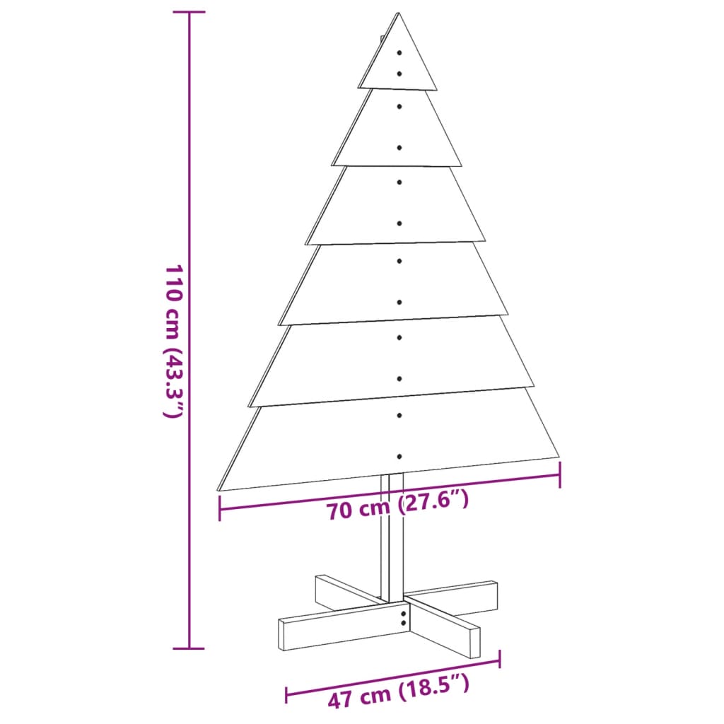 Arbre de Noël en bois pour décoration 110 cm bois massif - XIOS