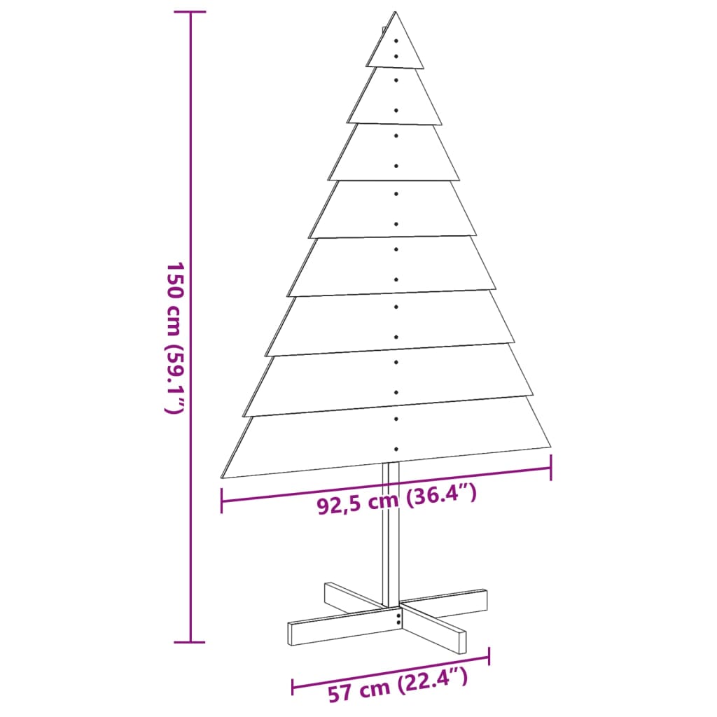 Arbre de Noël en bois pour décoration 150 cm bois massif - XIOS