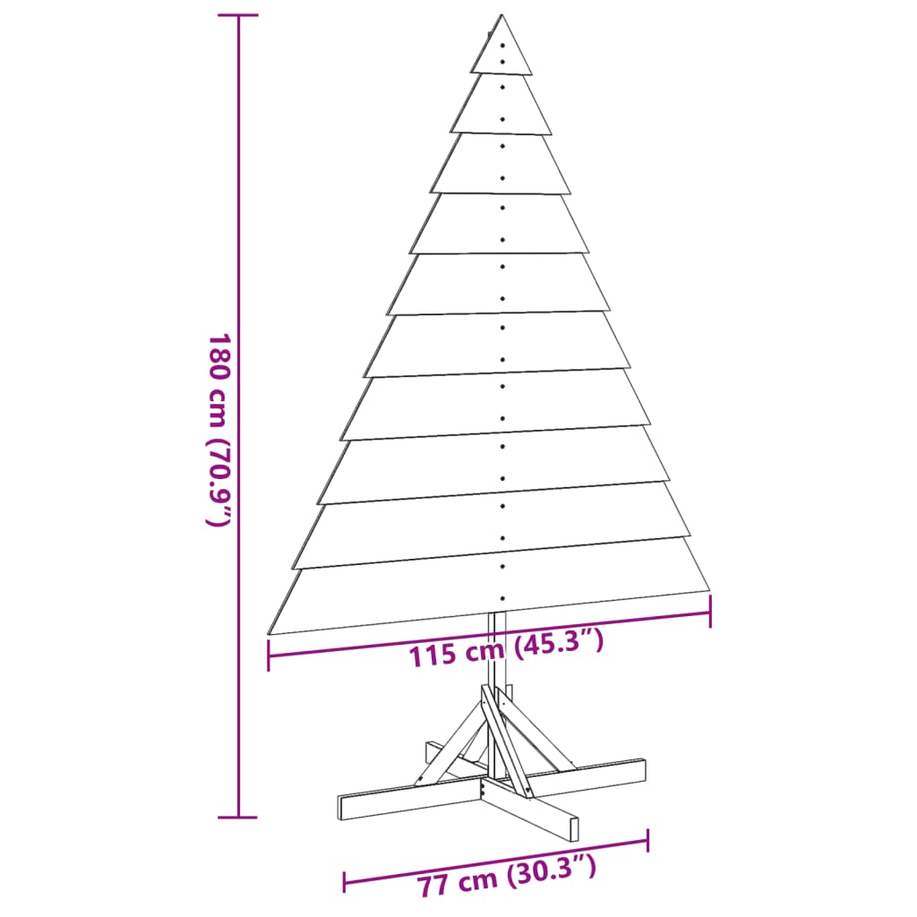 Arbre de Noël en bois pour décoration 180 cm bois massif - XIOS