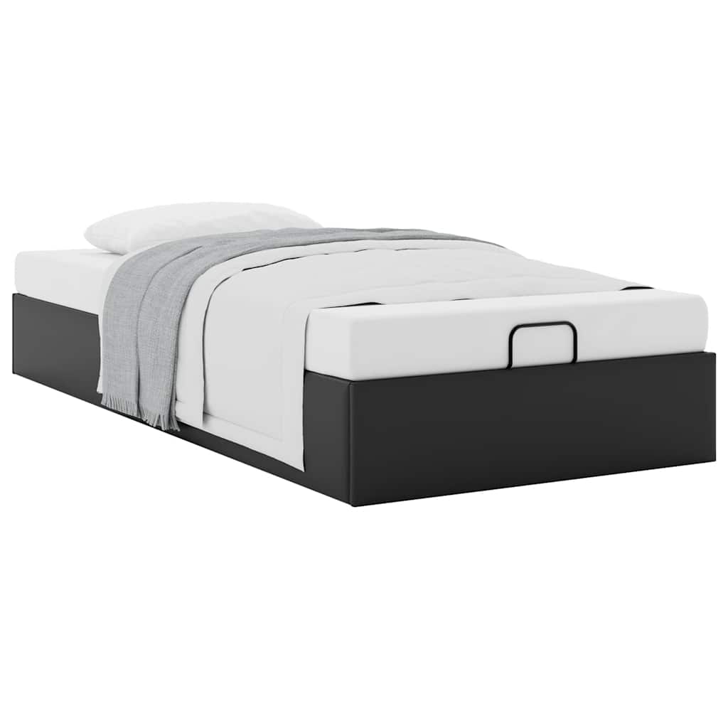 Cadre de lit ottoman sans matelas noir 80x200 cm similicuir - XIOS