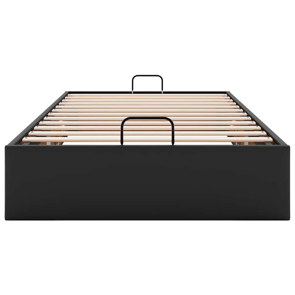Cadre de lit ottoman sans matelas noir 90x190 cm similicuir - XIOS