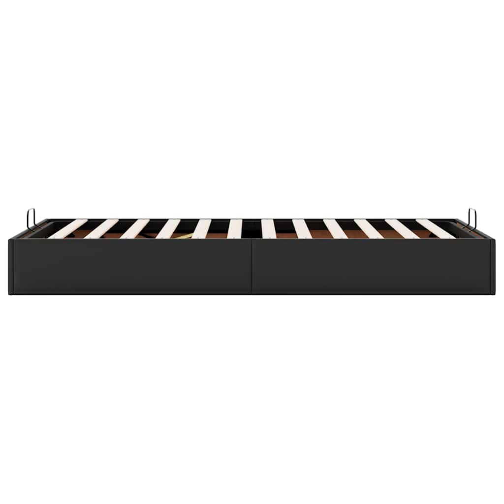 Cadre de lit ottoman sans matelas noir 90x190 cm similicuir - XIOS