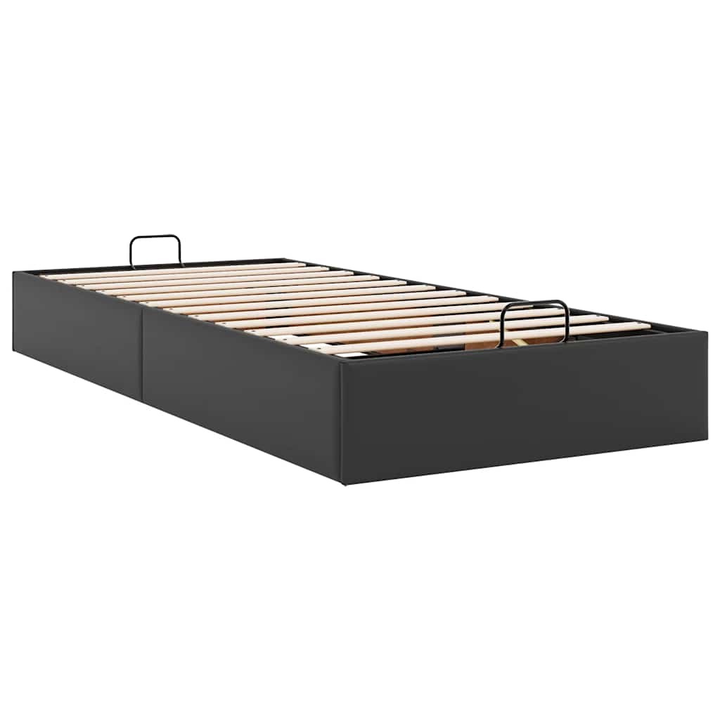Cadre de lit ottoman sans matelas noir 90x190 cm similicuir - XIOS