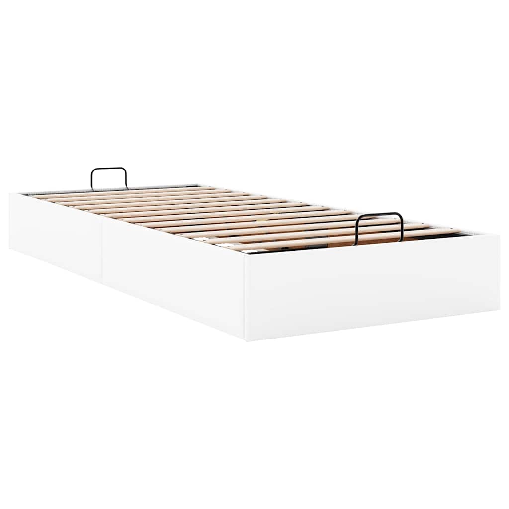Cadre de lit ottoman sans matelas blanc 90x190 cm similicuir - XIOS