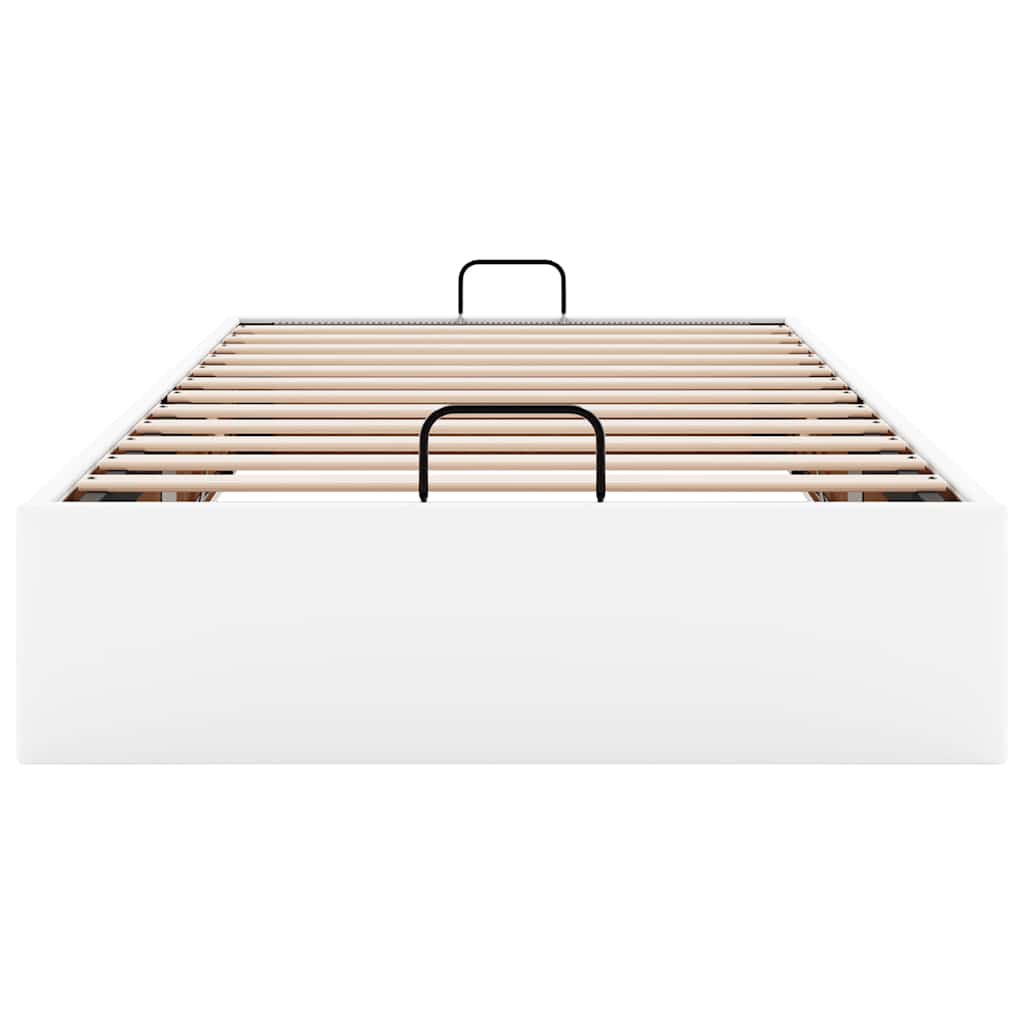 Cadre de lit ottoman sans matelas blanc 90x190 cm similicuir - XIOS
