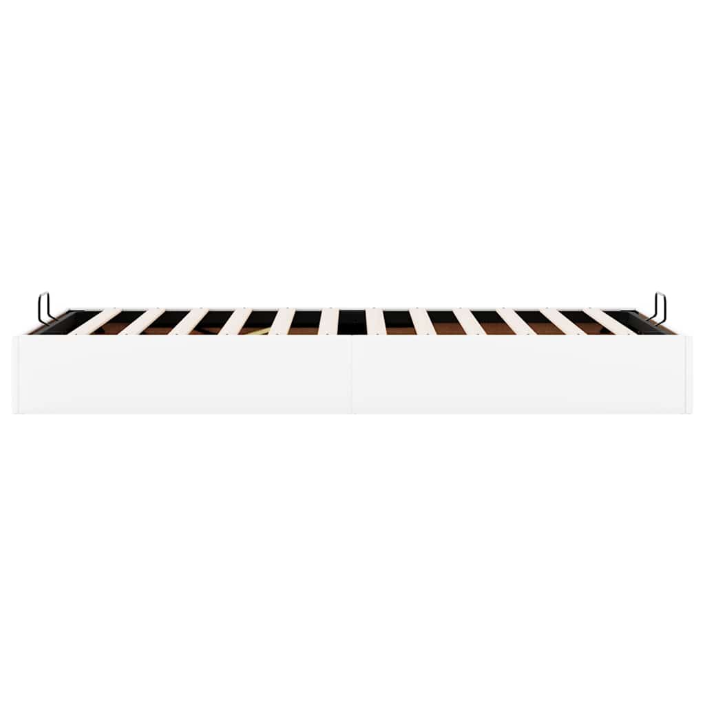 Cadre de lit ottoman sans matelas blanc 90x190 cm similicuir - XIOS