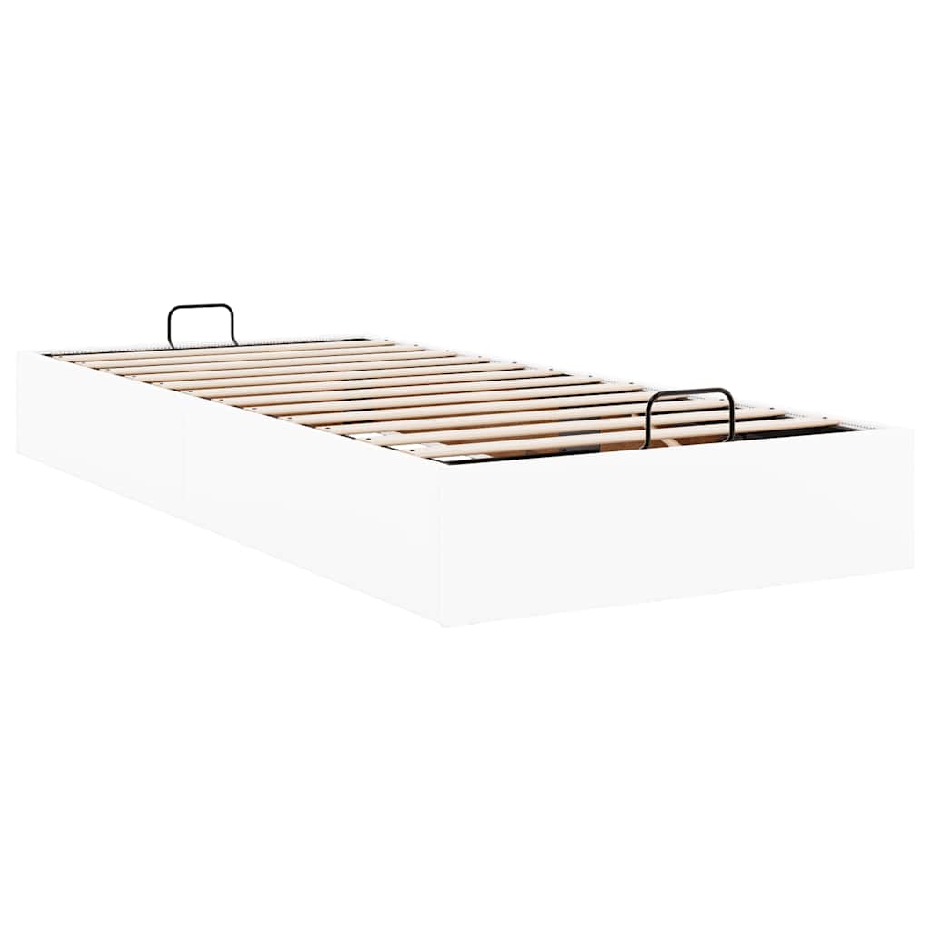 Cadre de lit ottoman sans matelas blanc 90x190 cm similicuir - XIOS
