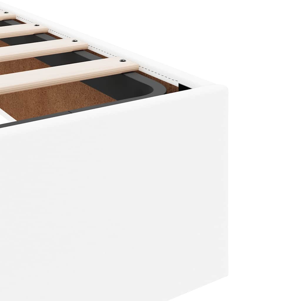Cadre de lit ottoman sans matelas blanc 90x190 cm similicuir - XIOS