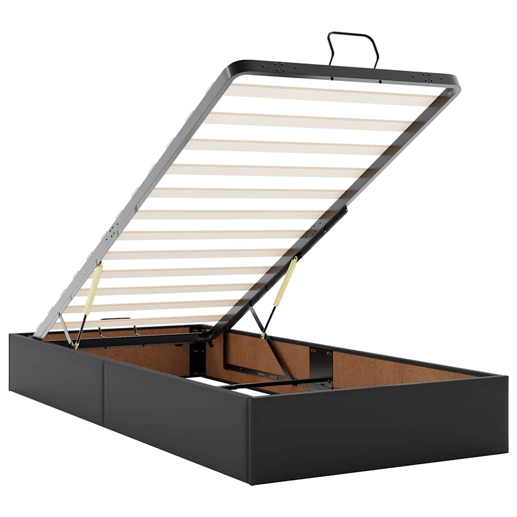 Cadre de lit ottoman sans matelas noir 90x200 cm similicuir - XIOS