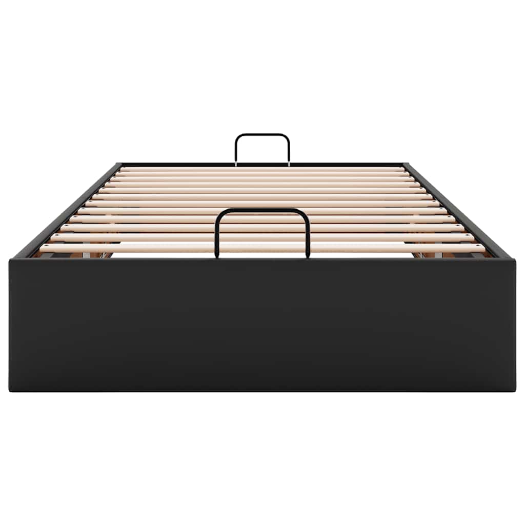 Cadre de lit ottoman sans matelas noir 100x200 cm similicuir - XIOS