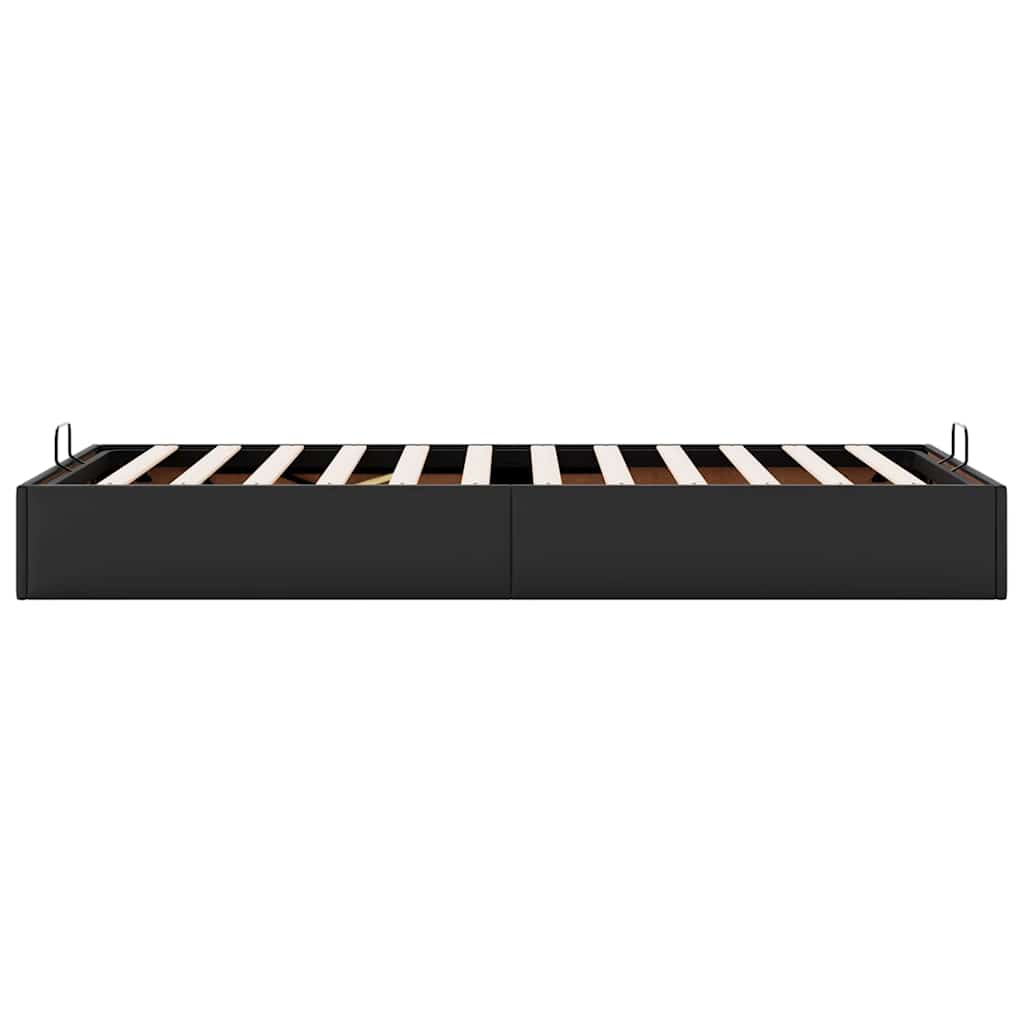 Cadre de lit ottoman sans matelas noir 100x200 cm similicuir - XIOS