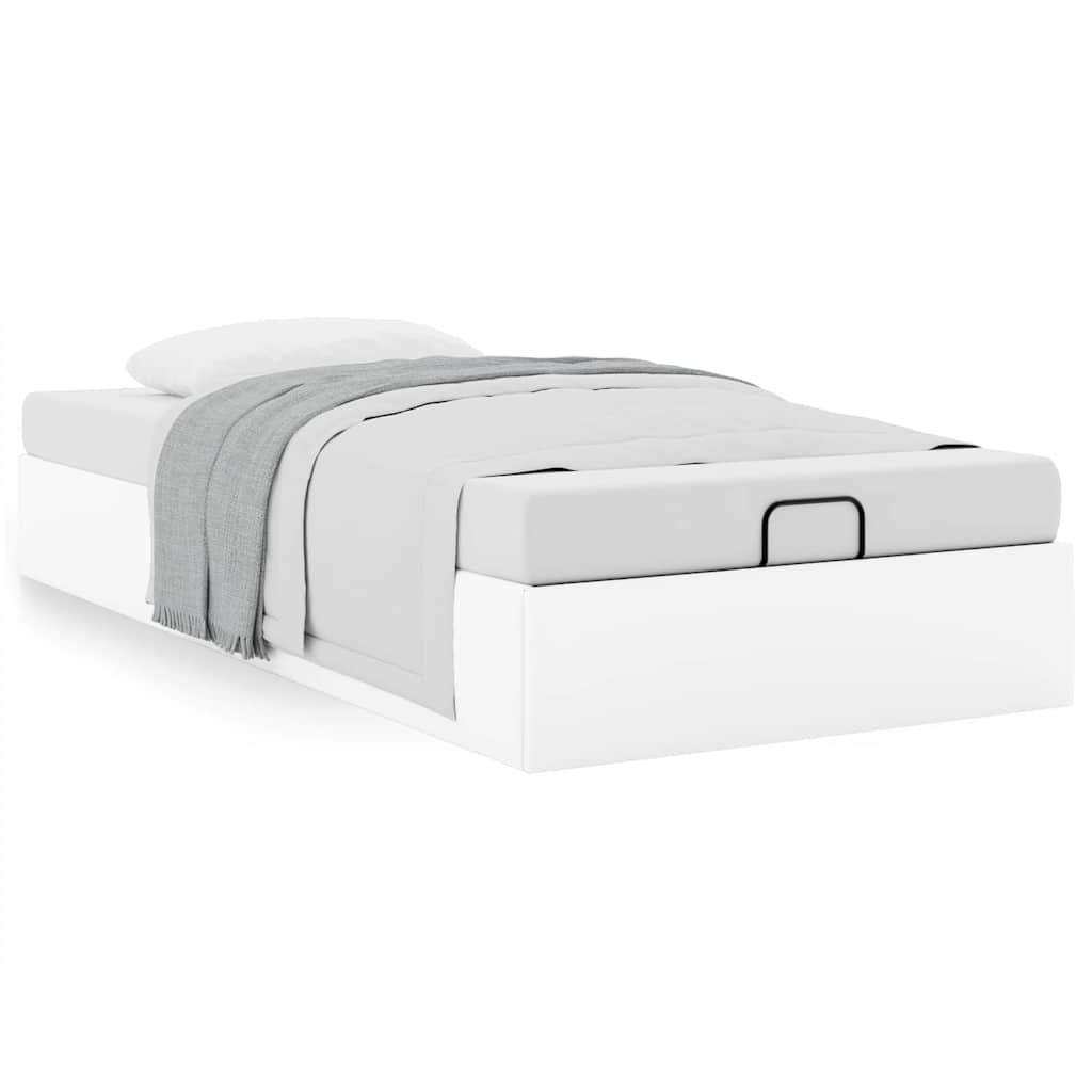 Cadre de lit ottoman sans matelas blanc 100x200 cm similicuir - XIOS