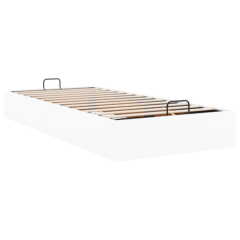 Cadre de lit ottoman sans matelas blanc 100x200 cm similicuir - XIOS