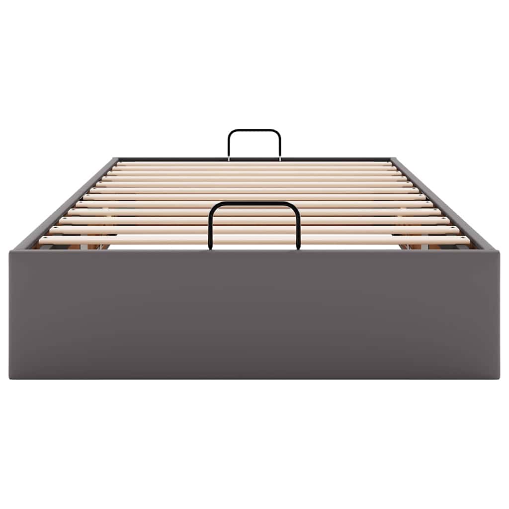 Cadre de lit ottoman sans matelas gris 100x200 cm similicuir - XIOS