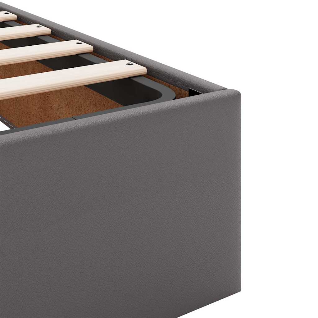 Cadre de lit ottoman sans matelas gris 100x200 cm similicuir - XIOS