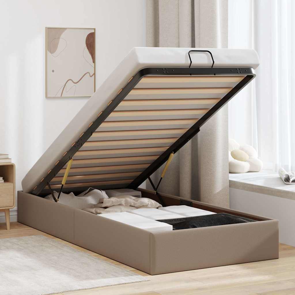 Cadre de lit ottoman sans matelas cappuccino 100x200 cm - XIOS