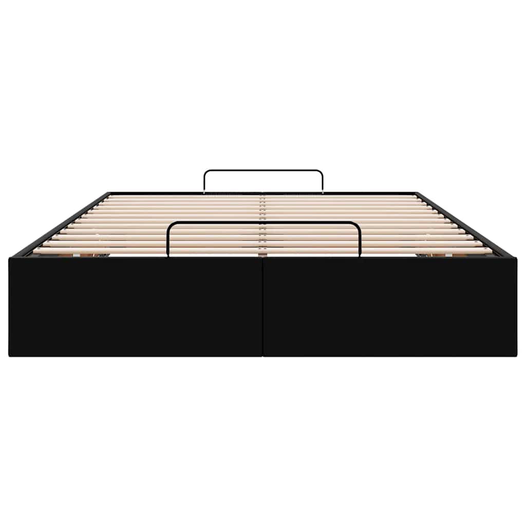 Cadre de lit ottoman sans matelas noir 120x190 cm similicuir - XIOS