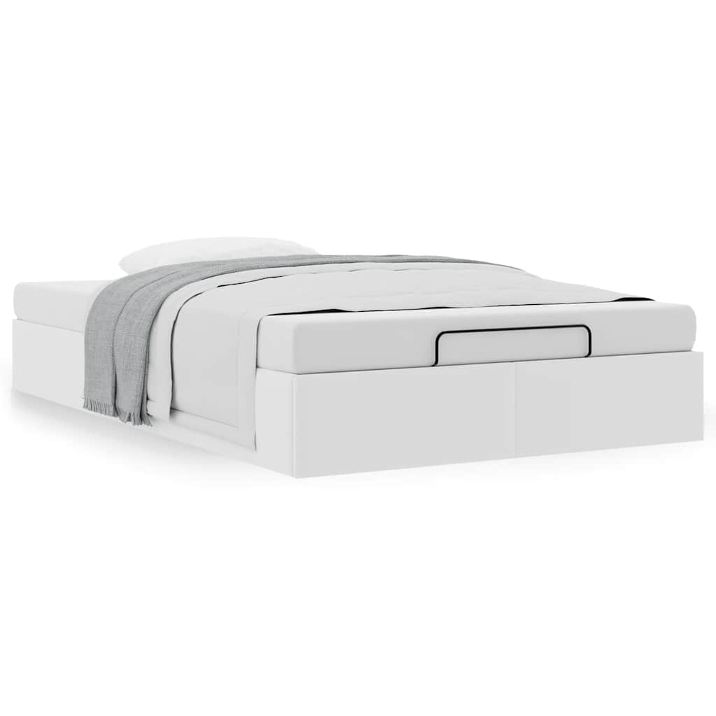 Cadre de lit ottoman sans matelas blanc 120x190 cm similicuir - XIOS