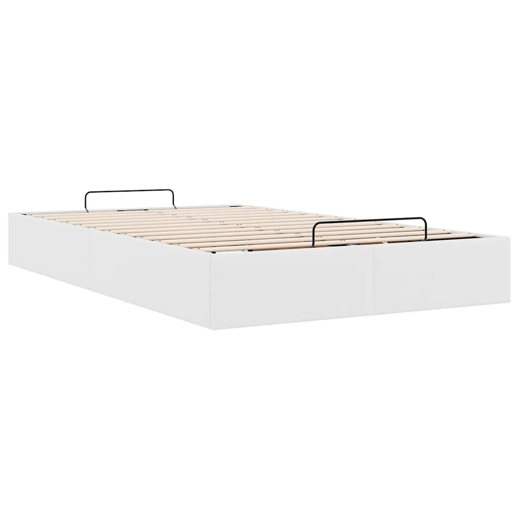 Cadre de lit ottoman sans matelas blanc 120x190 cm similicuir - XIOS