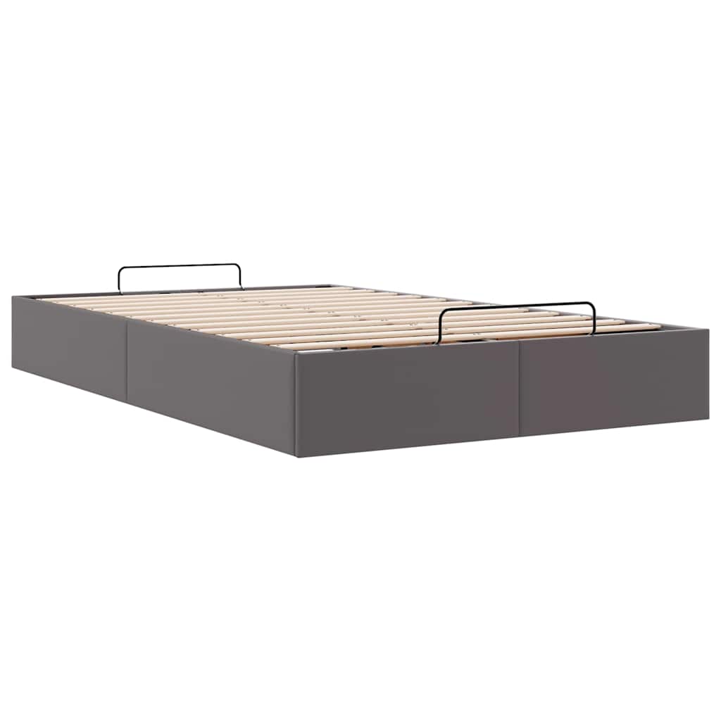 Cadre de lit ottoman sans matelas gris 120x190 cm similicuir - XIOS