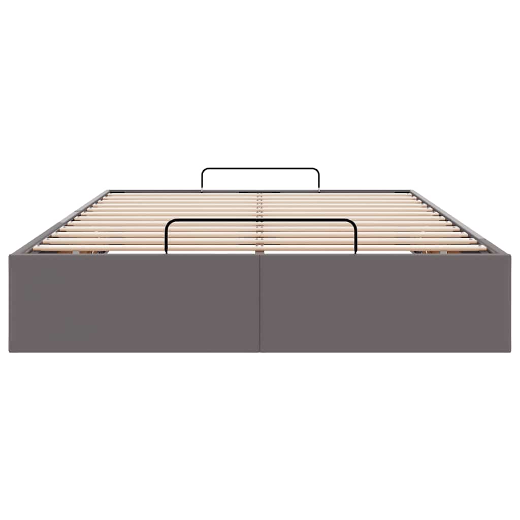 Cadre de lit ottoman sans matelas gris 120x190 cm similicuir - XIOS