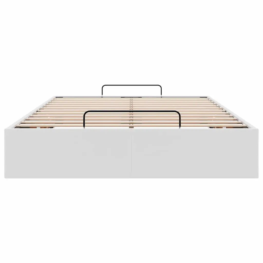 Cadre de lit ottoman sans matelas blanc 120x200 cm similicuir - XIOS