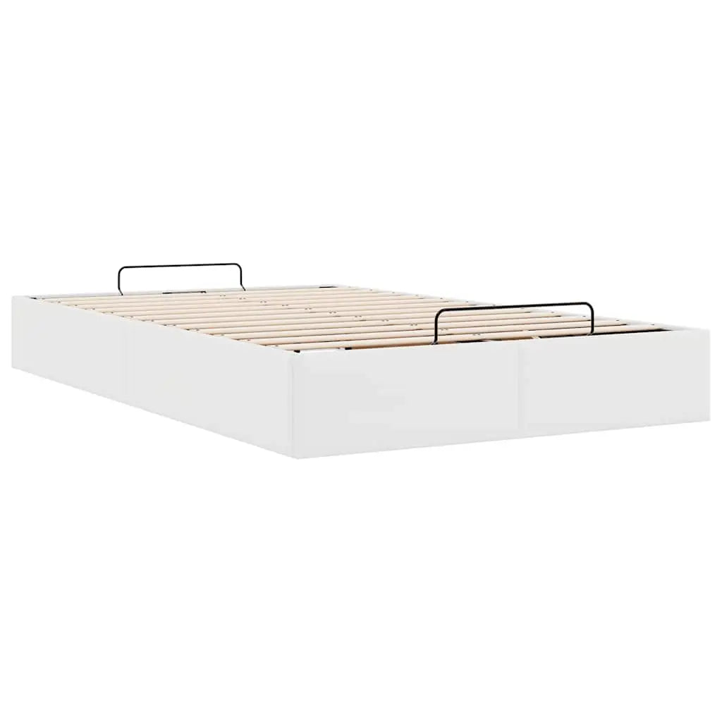 Cadre de lit ottoman sans matelas blanc 120x200 cm similicuir - XIOS