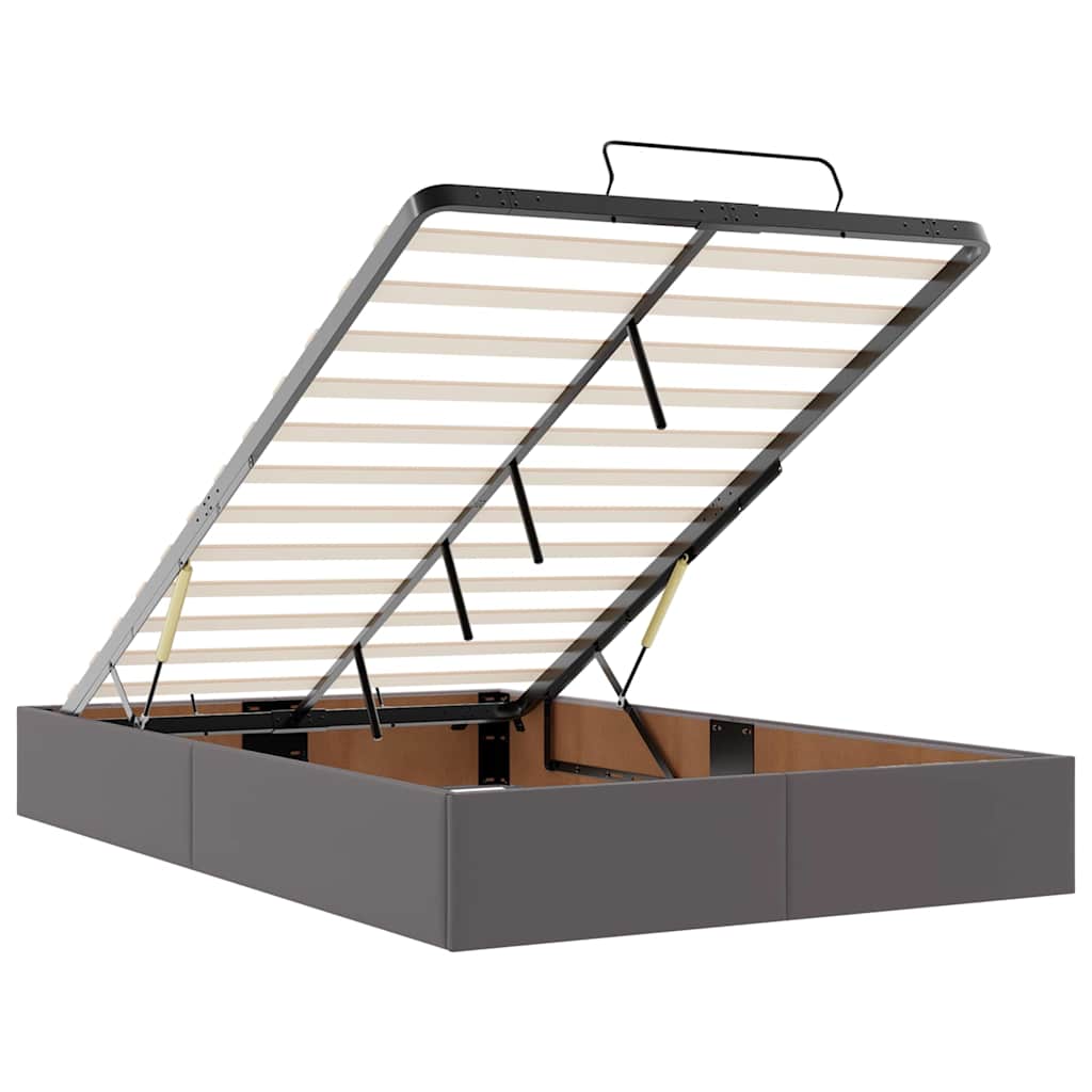 Cadre de lit ottoman sans matelas gris 120x200 cm similicuir - XIOS