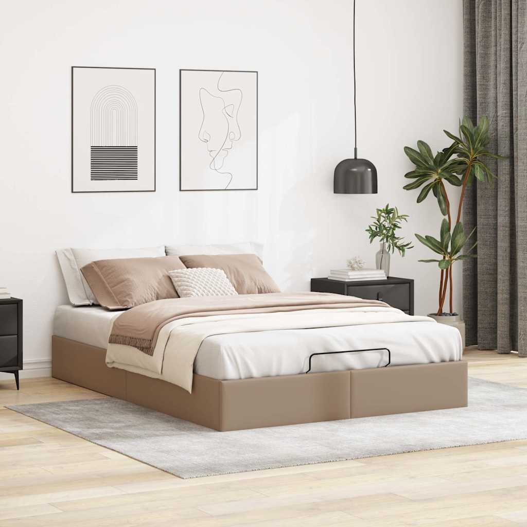 Cadre de lit ottoman sans matelas cappuccino 140x190 cm - XIOS