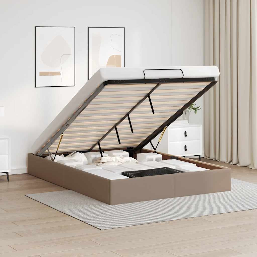 Cadre de lit ottoman sans matelas cappuccino 140x190 cm - XIOS
