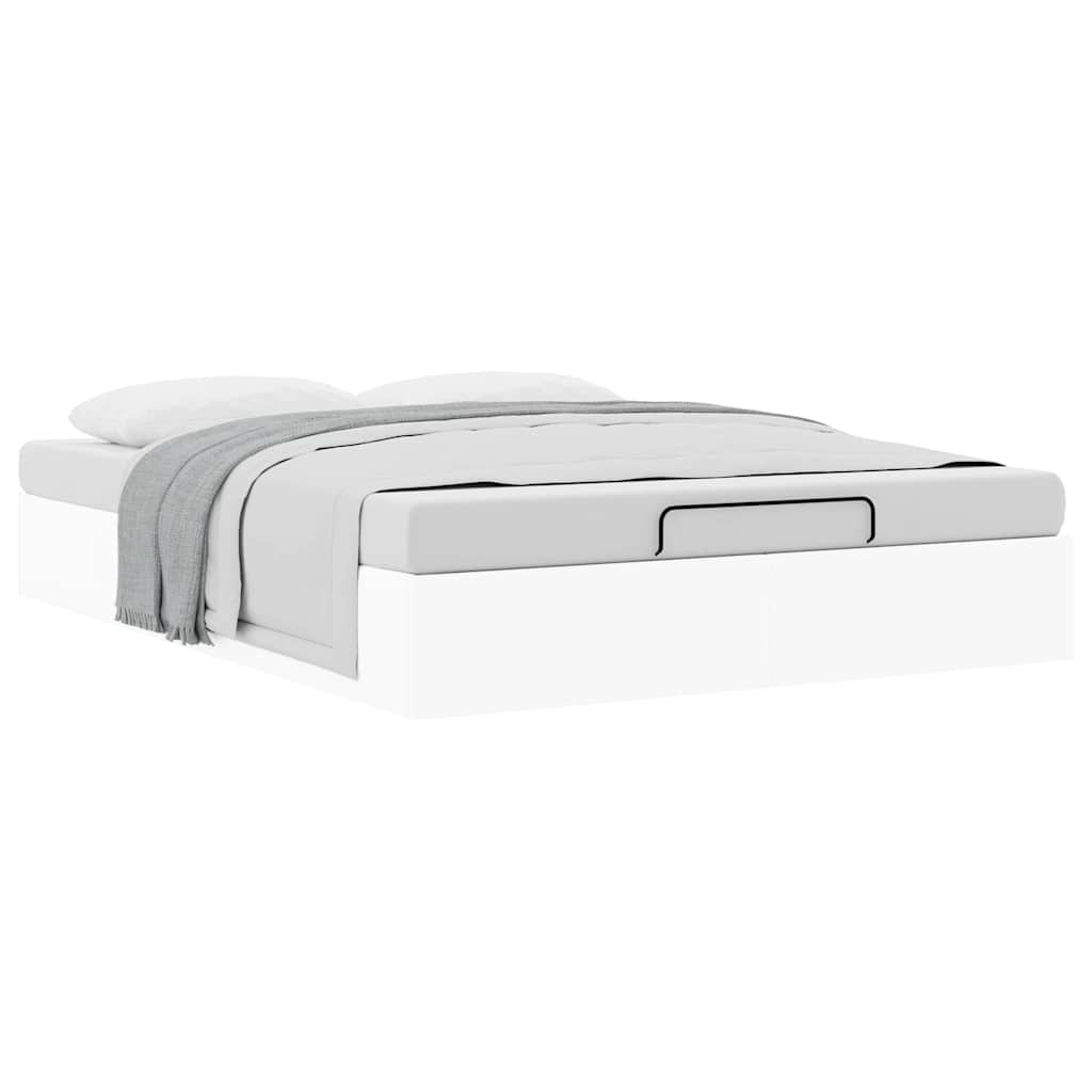 Cadre de lit ottoman sans matelas blanc 140x200 cm similicuir - XIOS