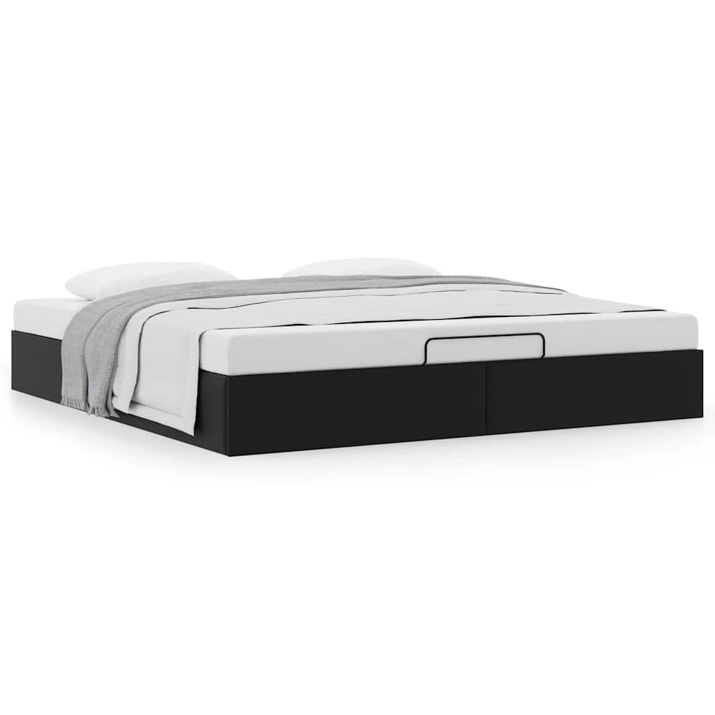 Cadre de lit ottoman sans matelas noir 180x200 cm similicuir - XIOS
