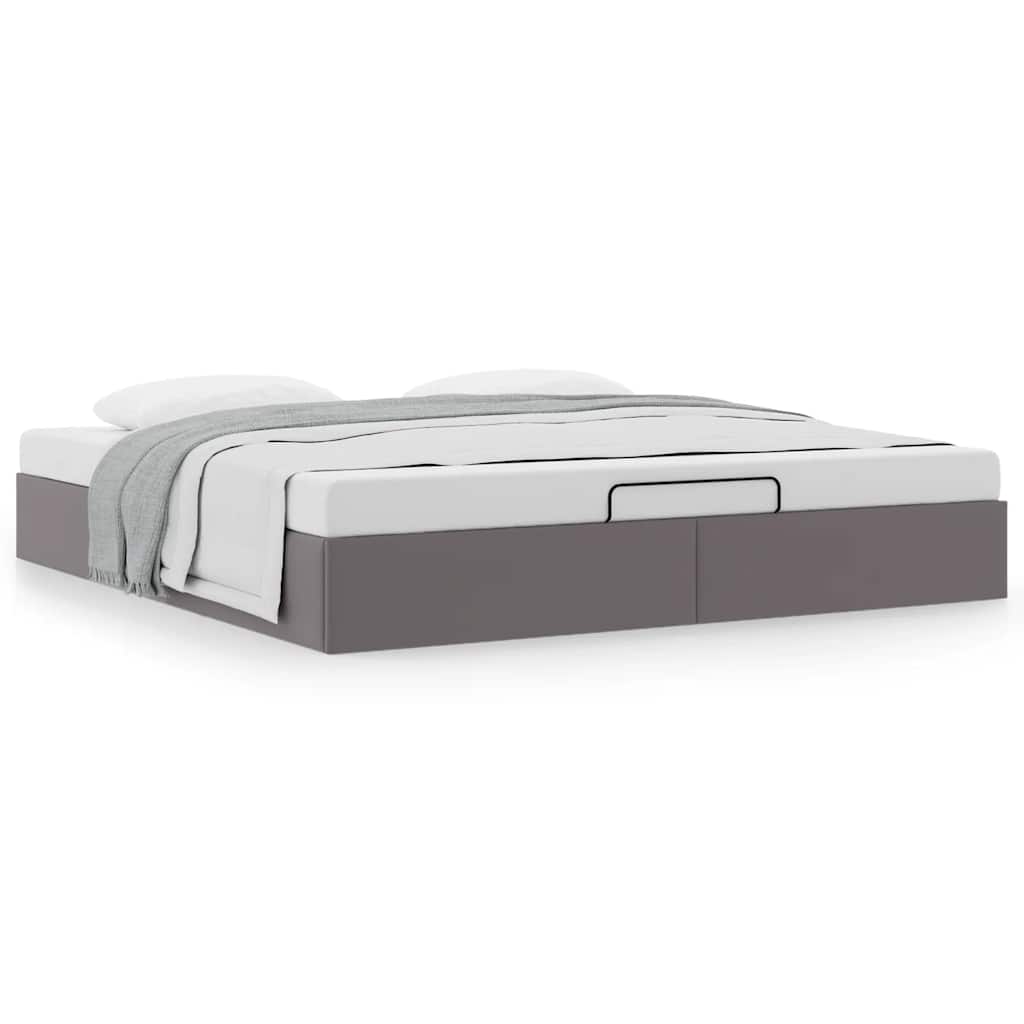 Cadre de lit ottoman sans matelas gris 180x200 cm similicuir - XIOS