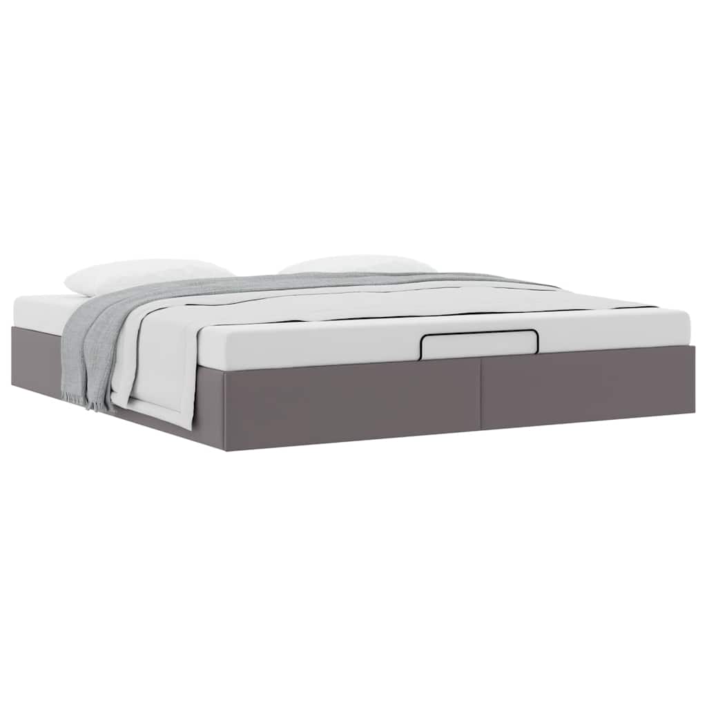 Cadre de lit ottoman sans matelas gris 180x200 cm similicuir - XIOS