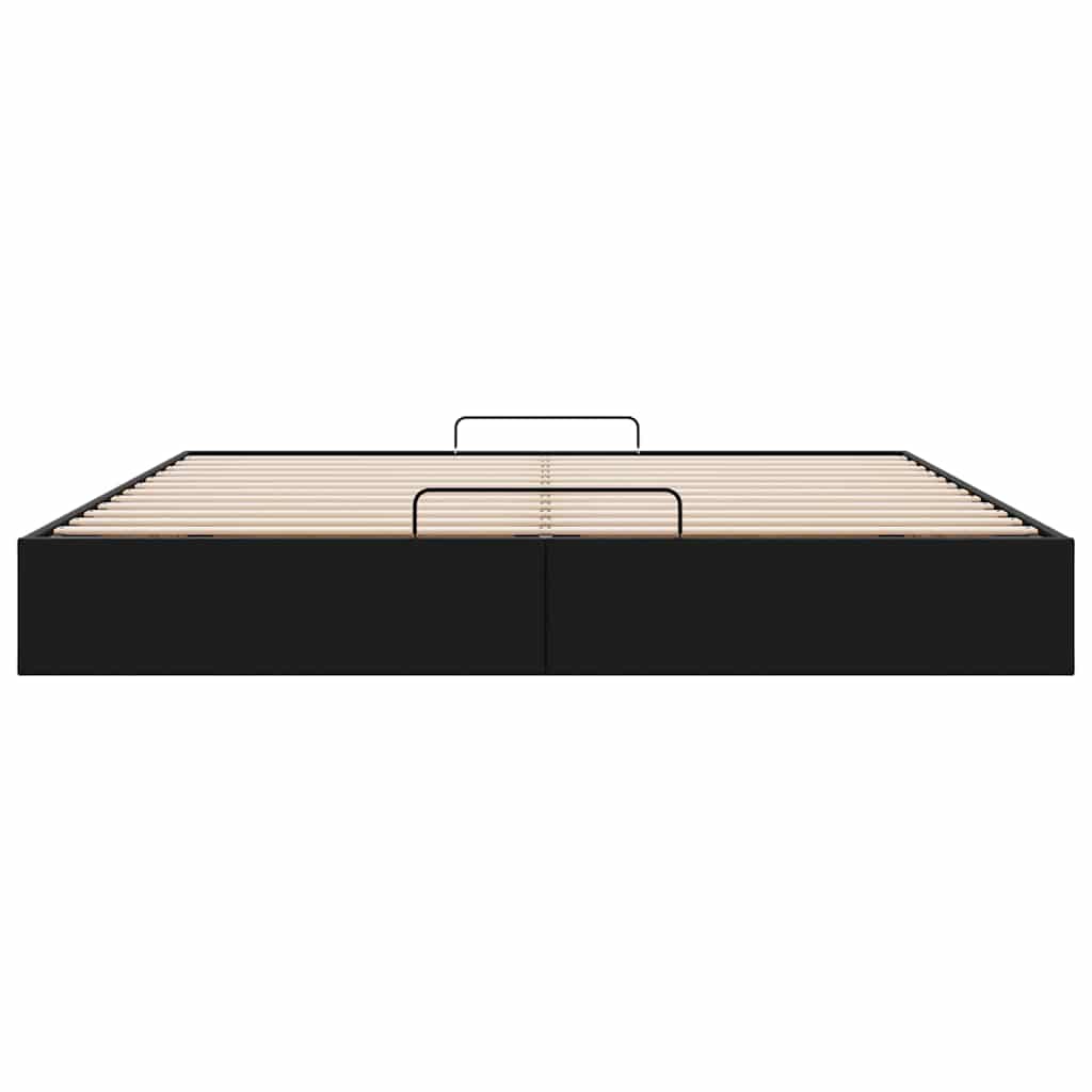 Cadre de lit ottoman sans matelas noir 200x200 cm similicuir - XIOS