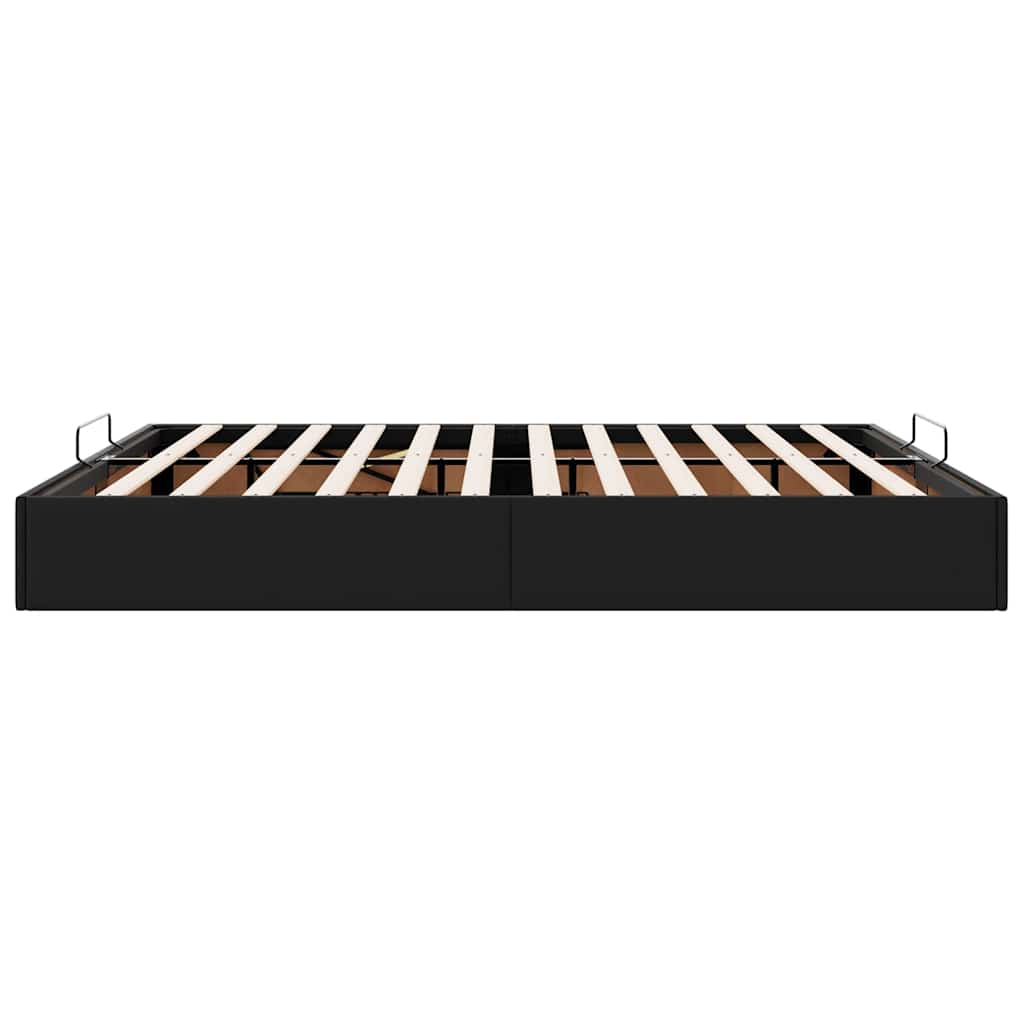Cadre de lit ottoman sans matelas noir 200x200 cm similicuir - XIOS