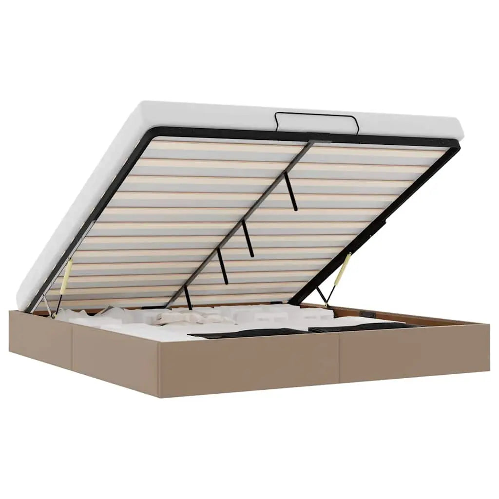 Cadre de lit ottoman sans matelas cappuccino 200x200 cm - XIOS