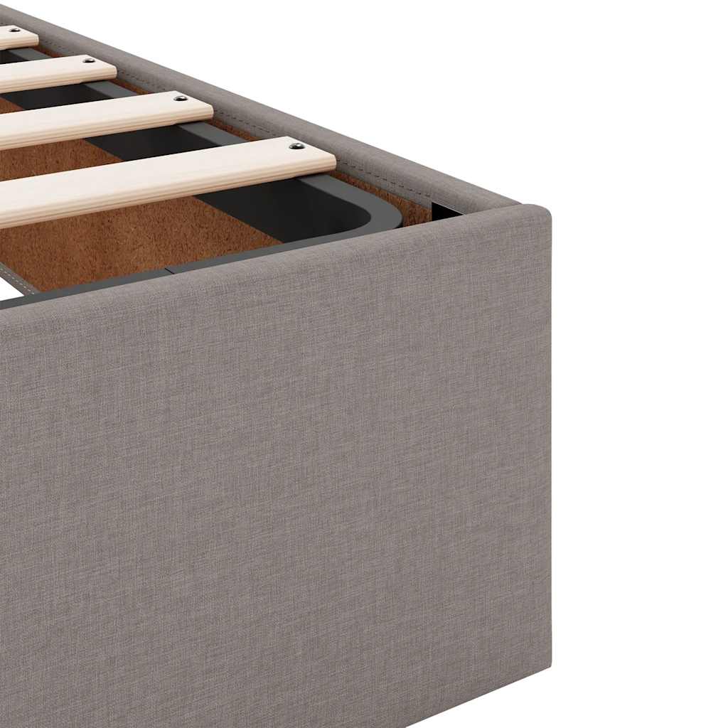Cadre de lit ottoman sans matelas taupe 80x200 cm tissu - XIOS