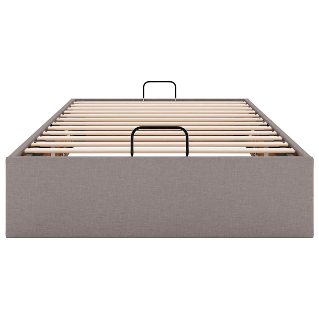 Cadre de lit ottoman sans matelas taupe 90x190 cm tissu - XIOS