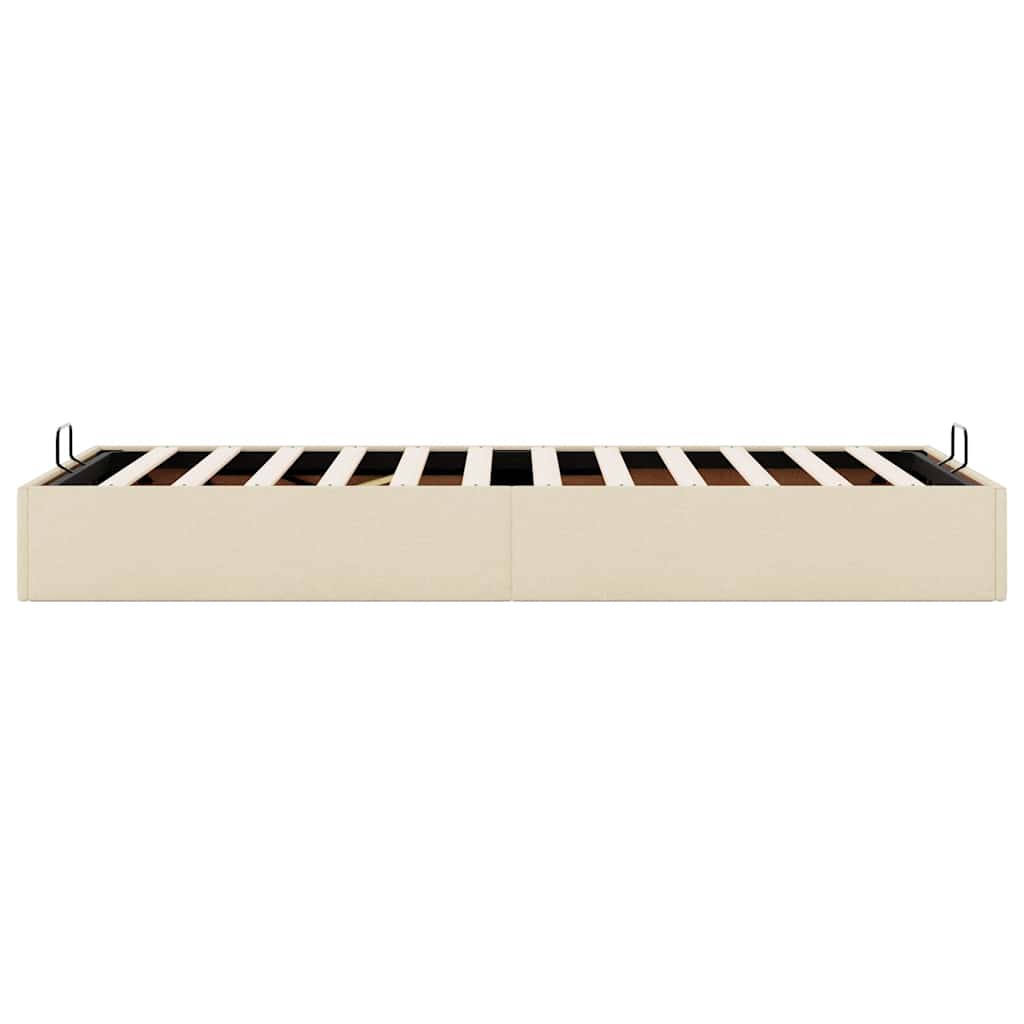 Cadre de lit ottoman sans matelas crème 90x190 cm tissu - XIOS