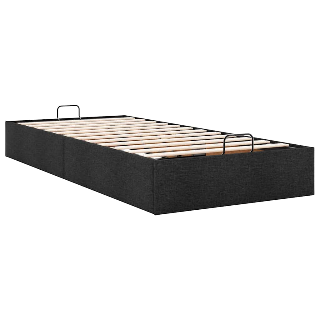 Cadre de lit ottoman sans matelas noir 90x200 cm tissu - XIOS