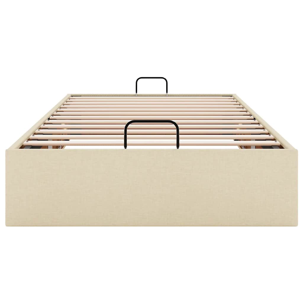 Cadre de lit ottoman sans matelas crème 90x200 cm tissu - XIOS